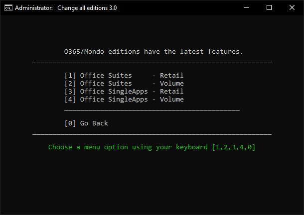 Ubah Edisi Office 2